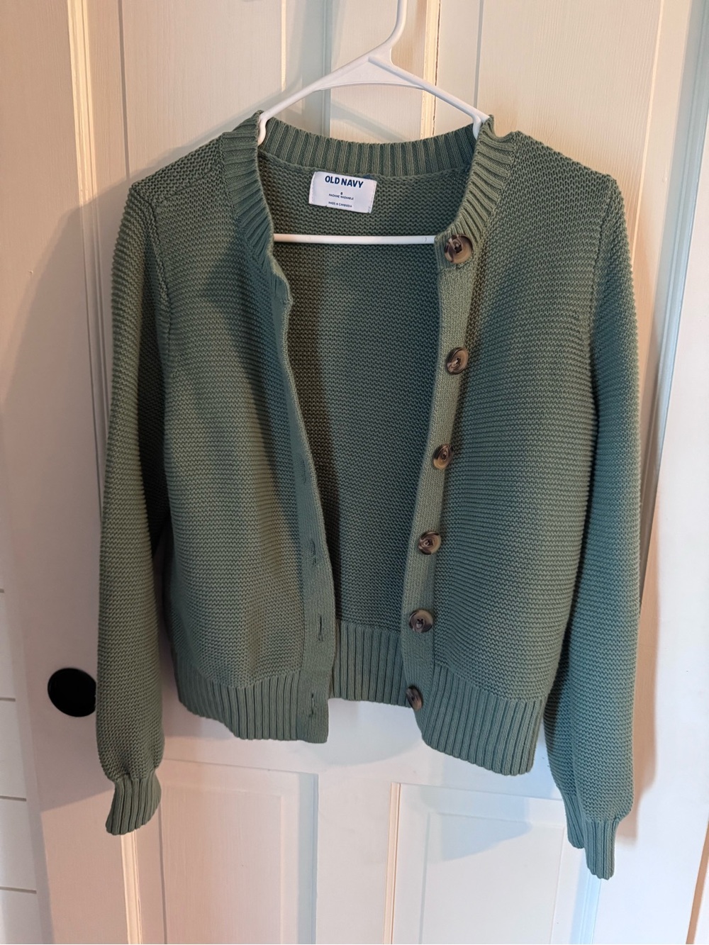 Old Navy Women's Sage Green Button-Front Knit Cardigan